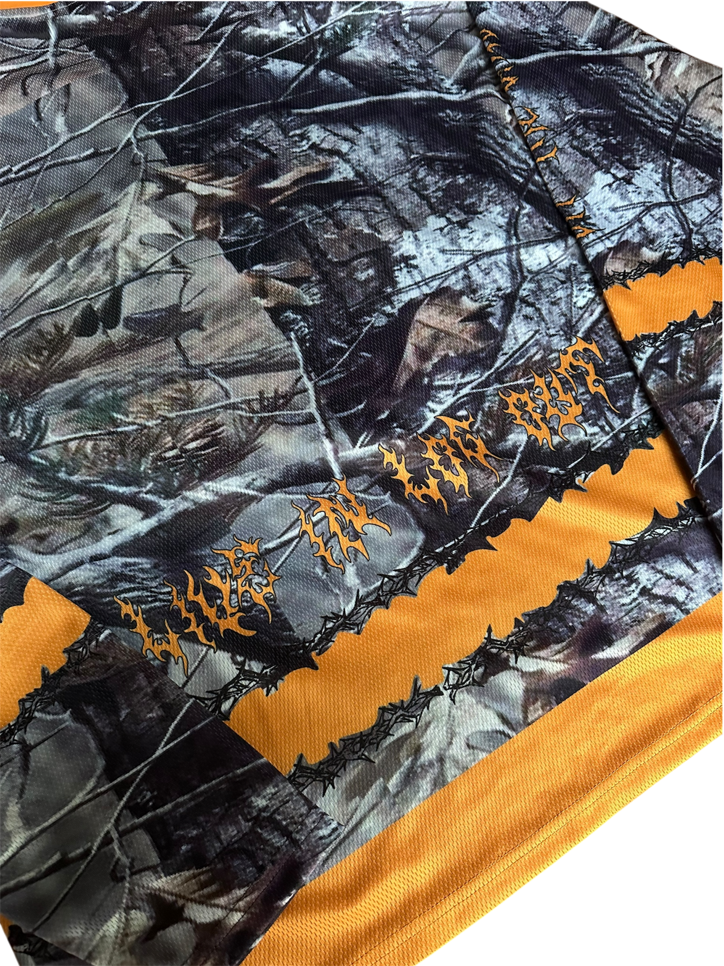 Off The Grid camo hockey jersey in an oversize streetwear fit - back details view.